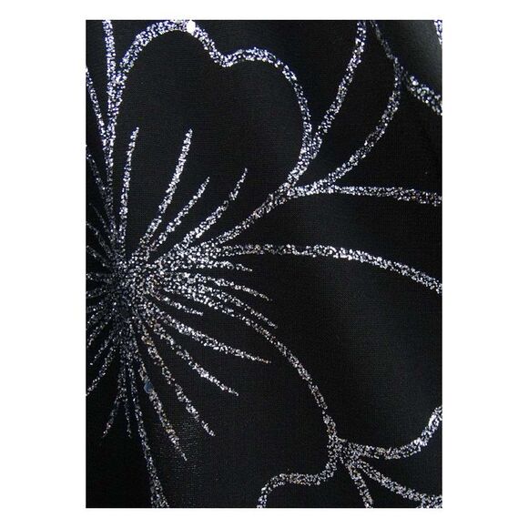 28th & Park Women's One-Shoulder Overlay Jumpsuit (12, Black/Silver) - Picture 3 of 3